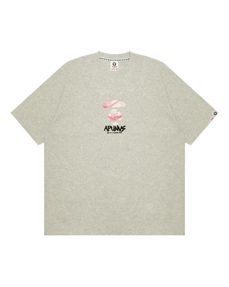 BAPE T-Shirt mit Moonface-Print - Grau Grau
