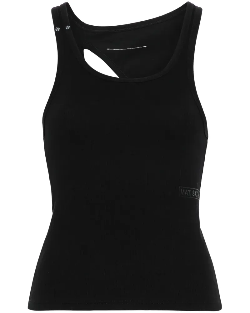 Maison Margiela Geripptes Tanktop mit Cut-Outs - Schwarz Schwarz
