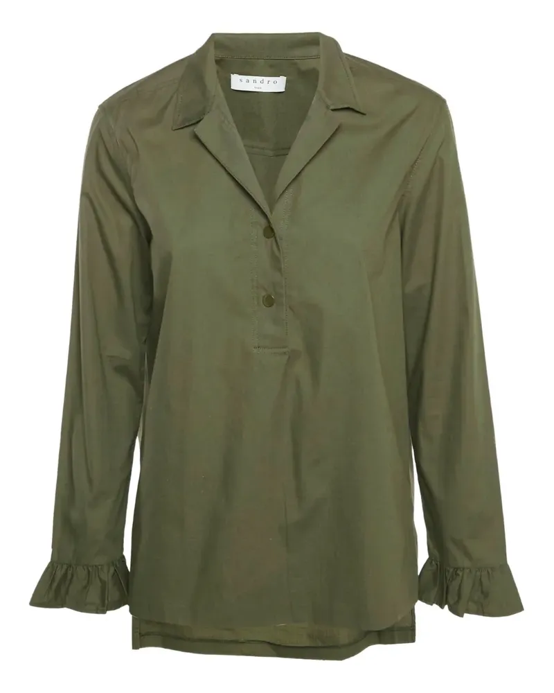Sandro Bluse mit gerüschten Bündchen - Grün Grün