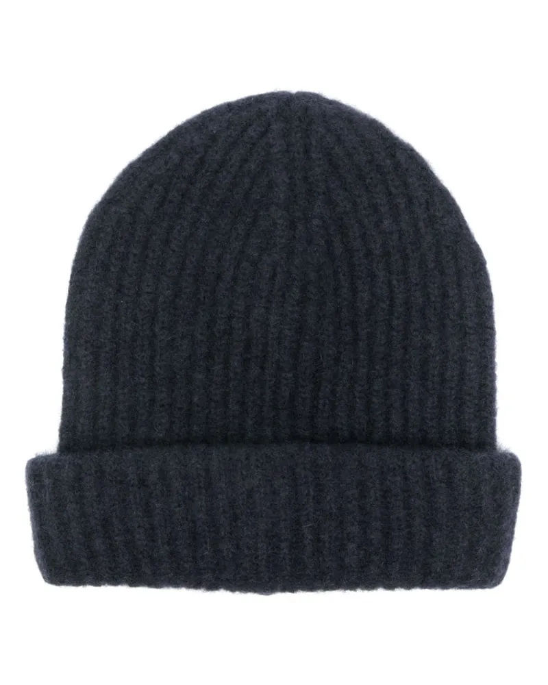 Roberto Collina Gerippte Beanie - Blau Blau