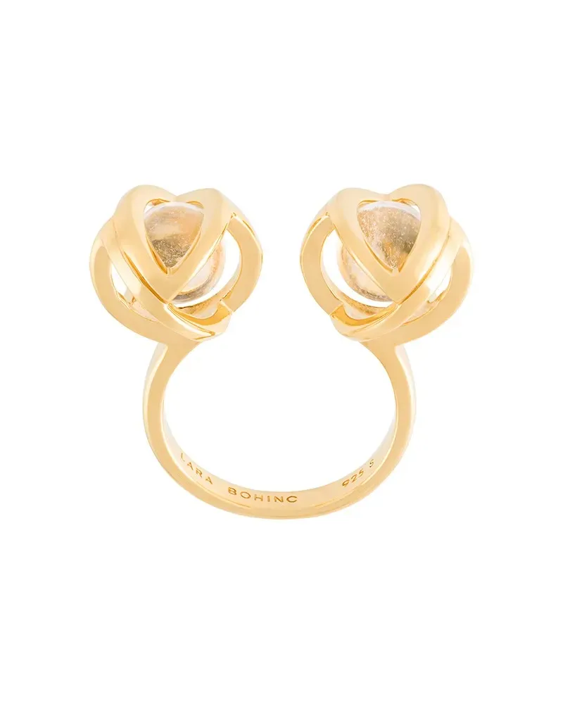 Lara Bohinc Planetaria' Silberdoppelring mit Quarzperlen - Metallic Metallic