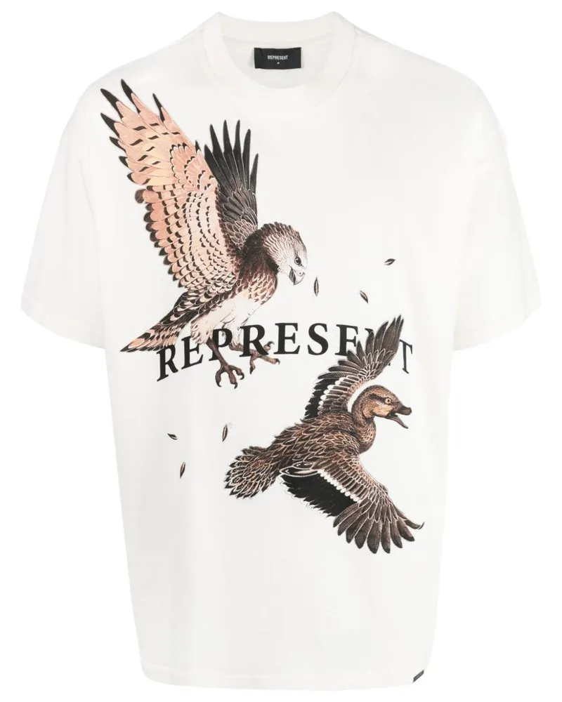 REPRESENT T-Shirt mit grafischem Print Weiß