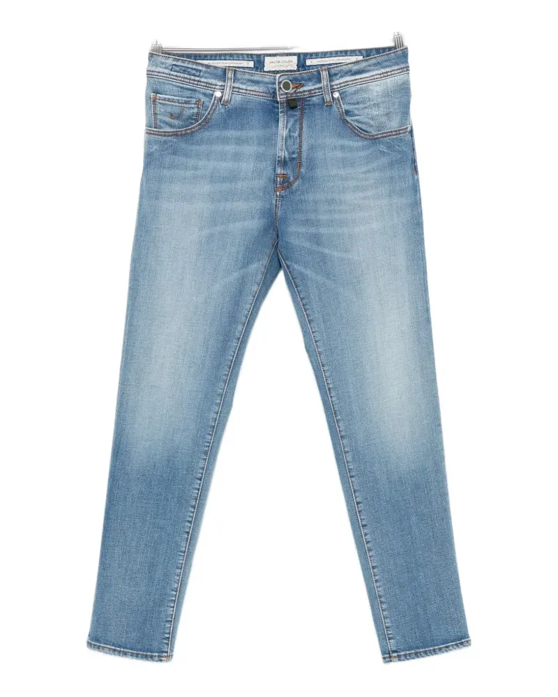 Jacob Cohën logo-patch straight-leg jeans - Blau Blau