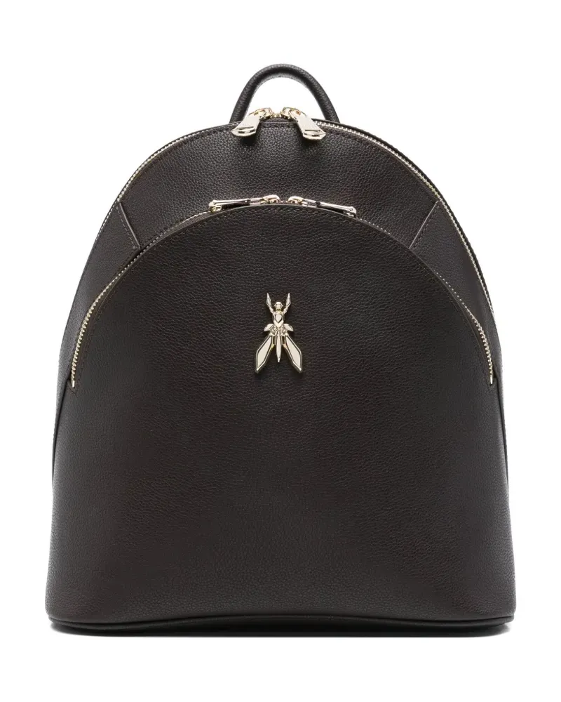 Patrizia Pepe logo-appliqué zip backpack - Braun Braun