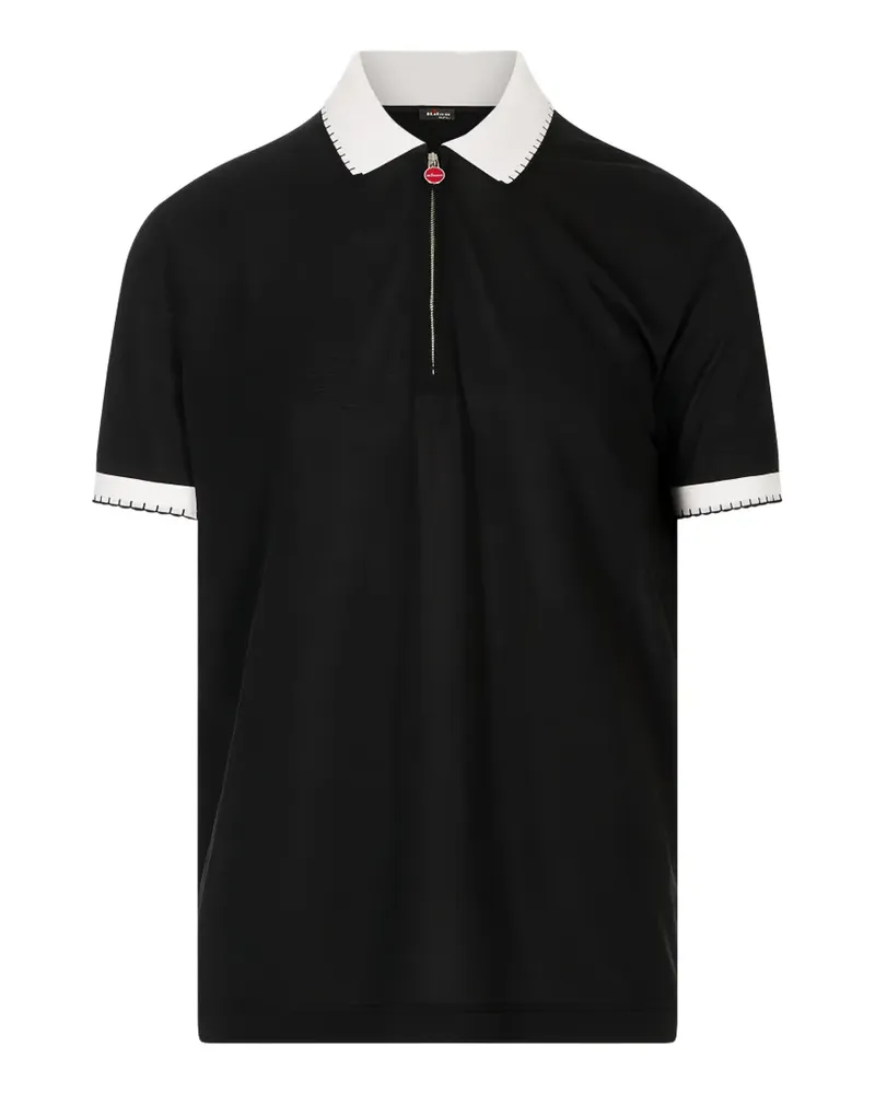 Kiton Poloshirt mit Reißverschlusskragen - Schwarz Schwarz
