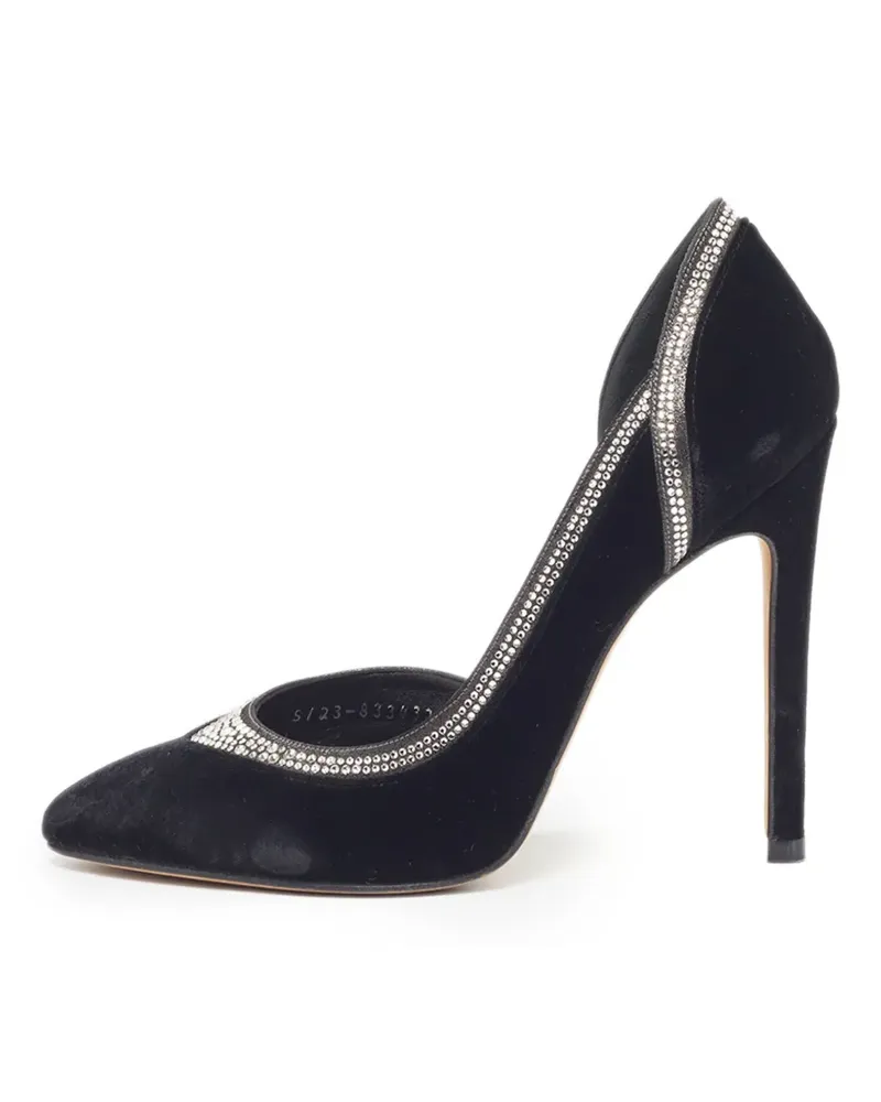 Gina D'Orsay Pumps mit Kristallverzierung - Schwarz Schwarz