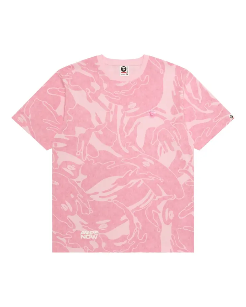 BAPE T-Shirt mit Camouflage-Print - Rosa Rosa