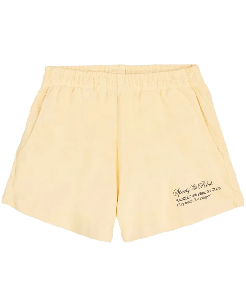 SPORTY & RICH Sport-Shorts mit Logo-Print - Nude Nude