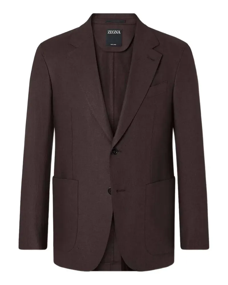 Ermenegildo Zegna single-breasted notch-lapel jacket - Braun Braun