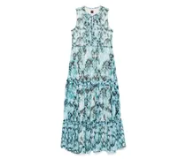 Maxikleid mit abstraktem Muster - Blau