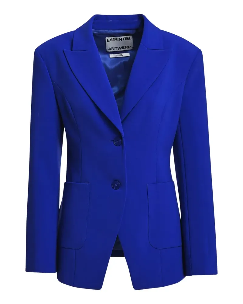 Essentiel Einreihiger Blazer mit Schulterpolstern - Blau Blau
