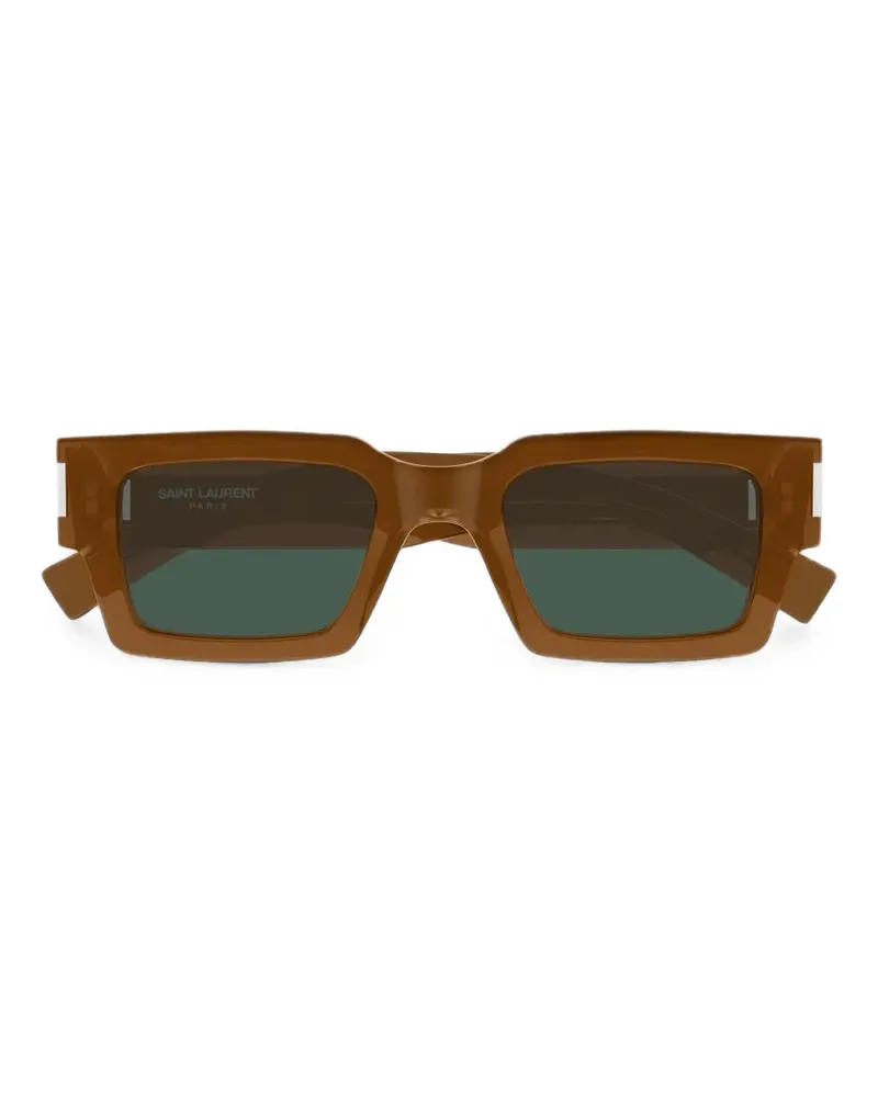 Saint Laurent Sonnenbrille mit eckigem Gestell - Braun Braun