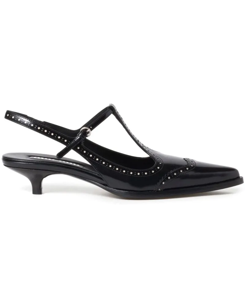 Miu Miu Slingback-Pumps mit Budapestermuster 35mm - Schwarz Schwarz
