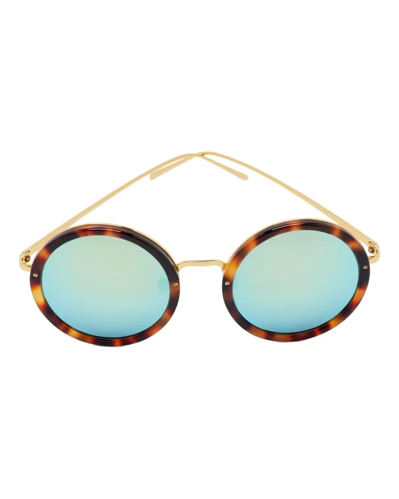 Linda Farrow LFL 239 runde Sonnenbrille - Gold Gold