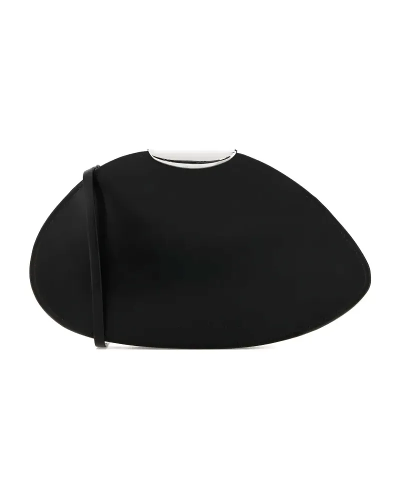 Benedetta Bruzziches curved-flap leather clutch - Schwarz Schwarz