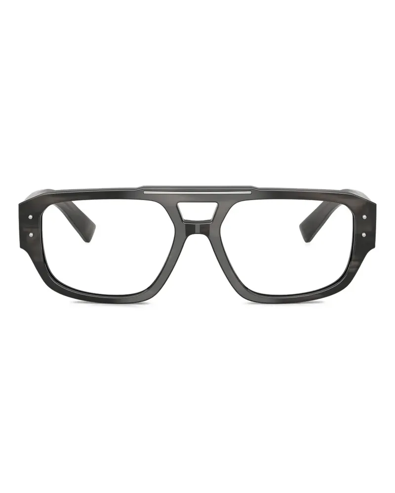 Dolce & Gabbana Brille mit doppeltem Steg - Schwarz Schwarz