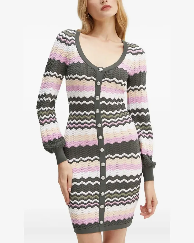 Guess Midikleid mit Zickzackmuster - Grau Grau