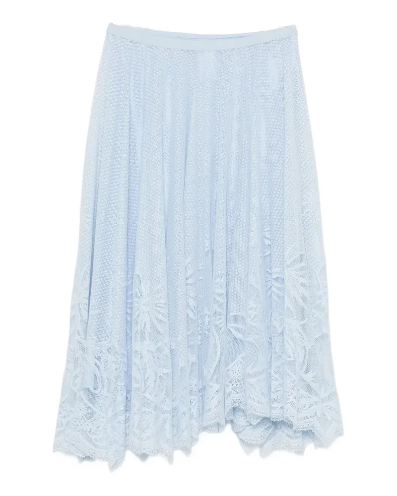 Fabiana Filippi lace-trimmed pleated midi skirt - Blau Blau