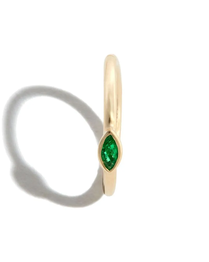 Jacquie Aiche 14kt Gelbgoldcreole mit Smaragd Gold