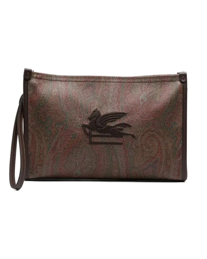 Etro Paisley Pegasus Clutch - Braun Braun