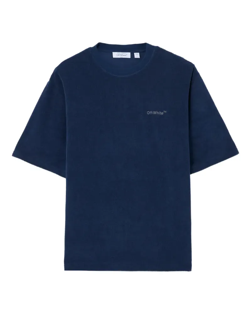 OFF-WHITE logo-detail terrycloth T-shirt - Blau Blau