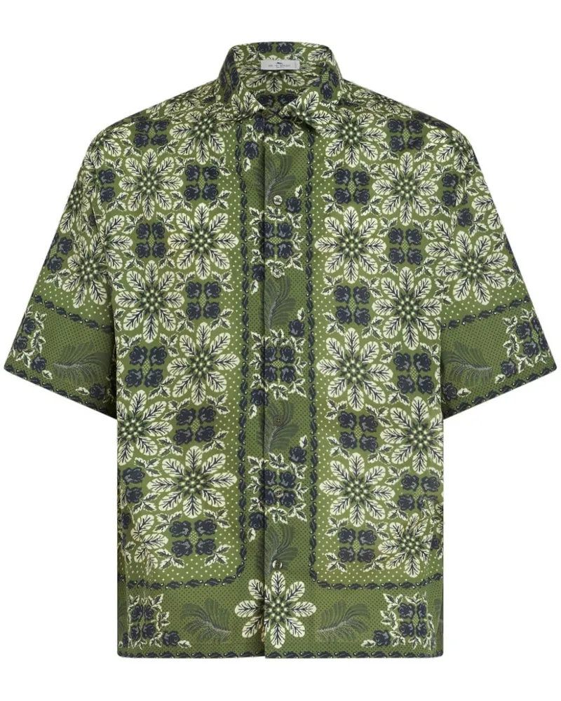 Etro Hemd mit Blumen-Print - Grün Grün