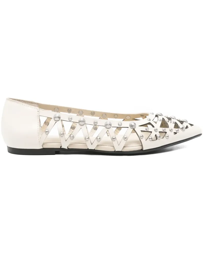 ash Spitze Pumps mit Nieten - Nude Nude