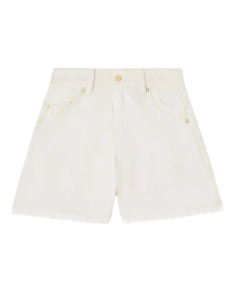 Ganni lace-trim denim shorts - Nude Nude