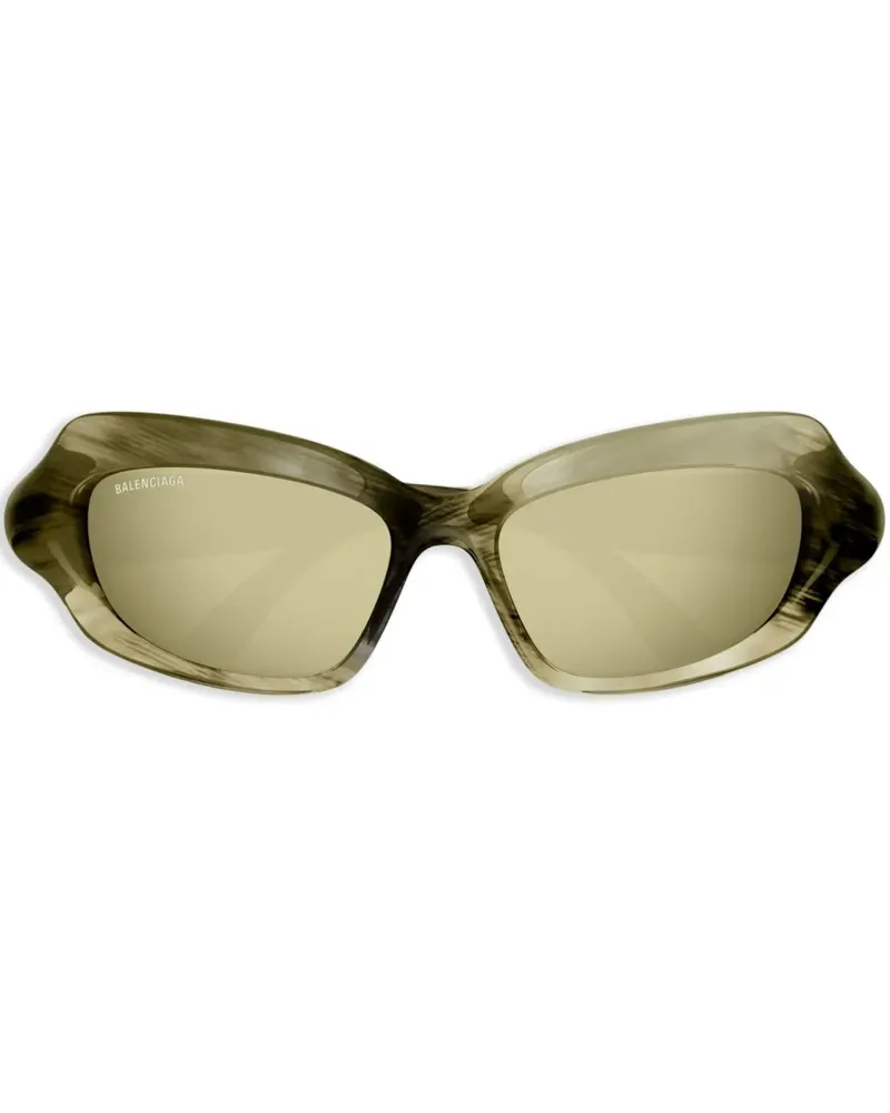 Balenciaga Sonnenbrille mit Logo-Schild - Braun Braun