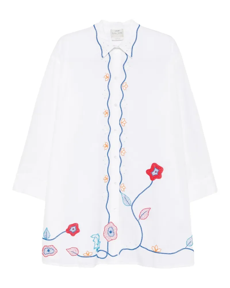 forte_forte Broderie En Rêve mini shirt dress - Weiß Weiß