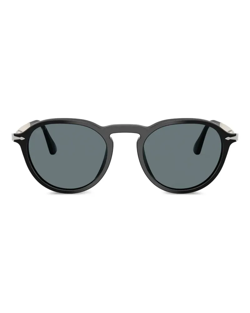 Persol Sonnenbrille mit rundem Gestell - Schwarz Schwarz