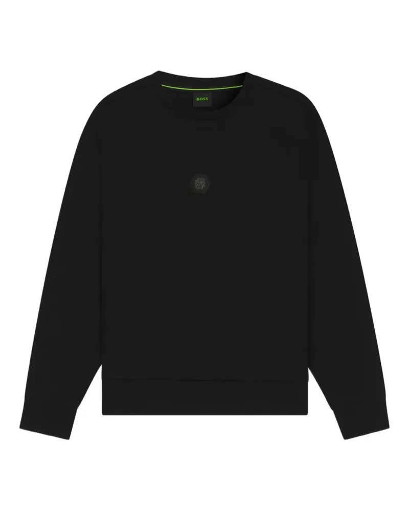 HUGO BOSS Sweatshirt mit Logo-Schild - Schwarz Schwarz