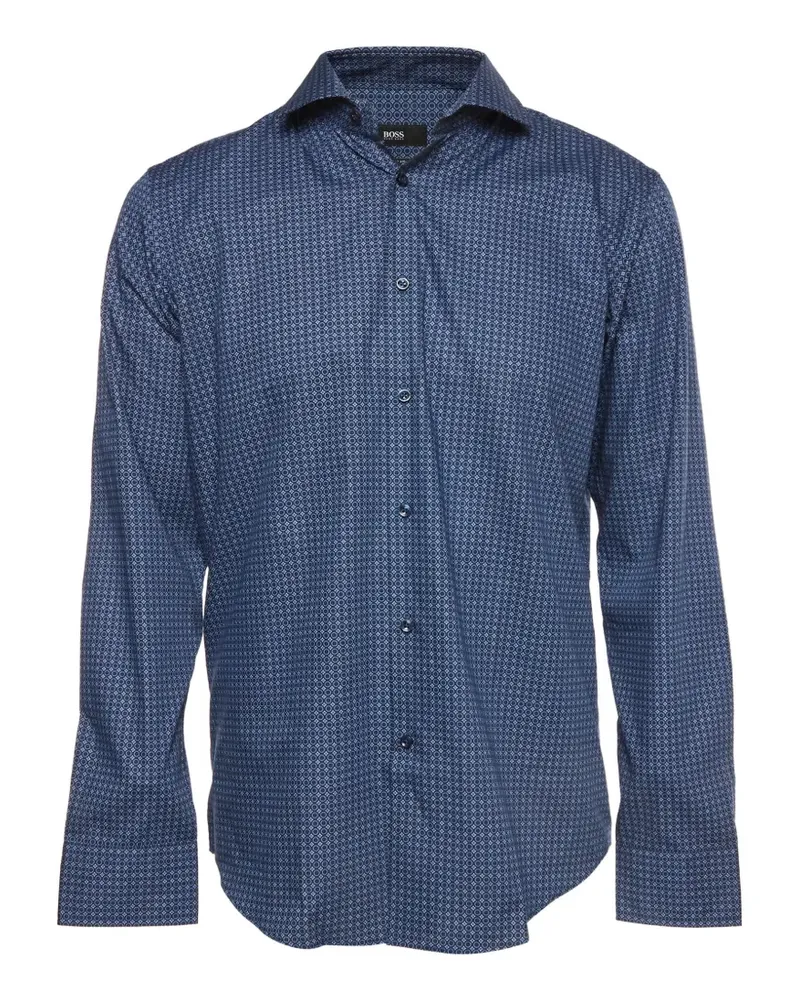 HUGO BOSS geometric-print shirt - Blau Blau