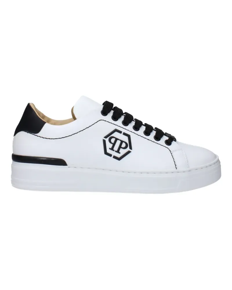 Philipp Plein logo-patch lace-up sneakers - Weiß Weiß