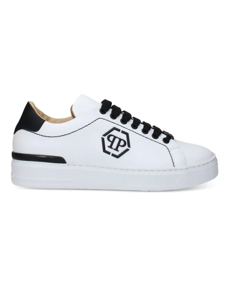 Philipp Plein logo-patch lace-up sneakers - Weiß Weiß