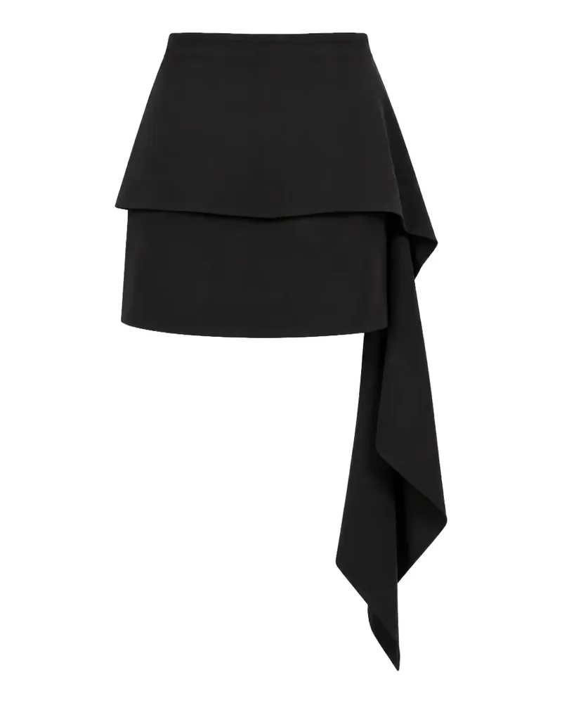 Isabelle Blanche Drapierter Minirock im Layering-Look - Schwarz Schwarz