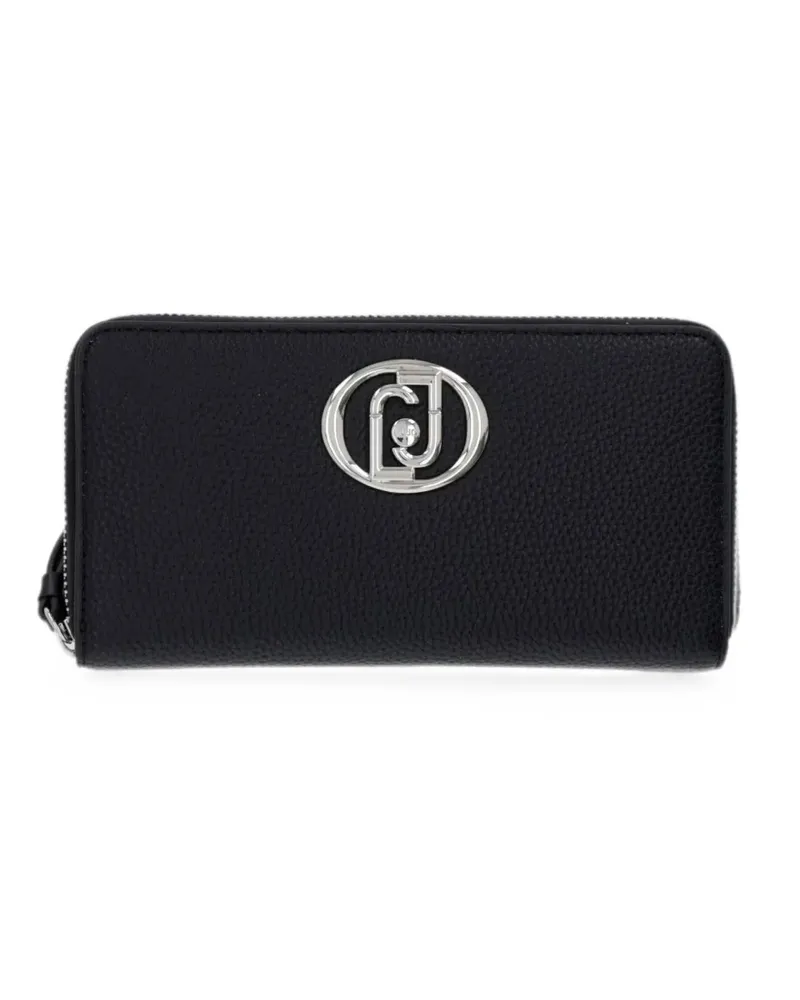 Liu Jo logo-plaque pebbled-effect wallet - Schwarz Schwarz