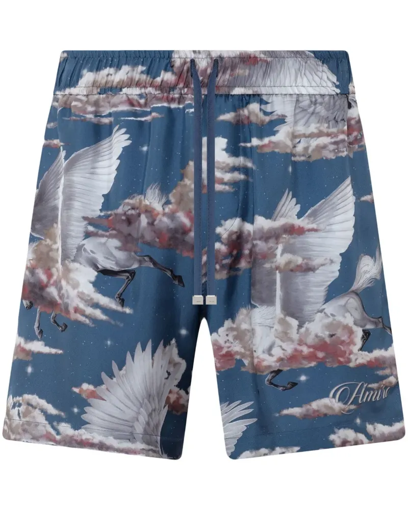 Amiri Pyjama-Shorts mit grafischem Print - Blau Blau