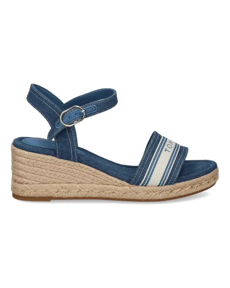 Tommy Hilfiger logo-tape wedge espadrilles - Blau Blau
