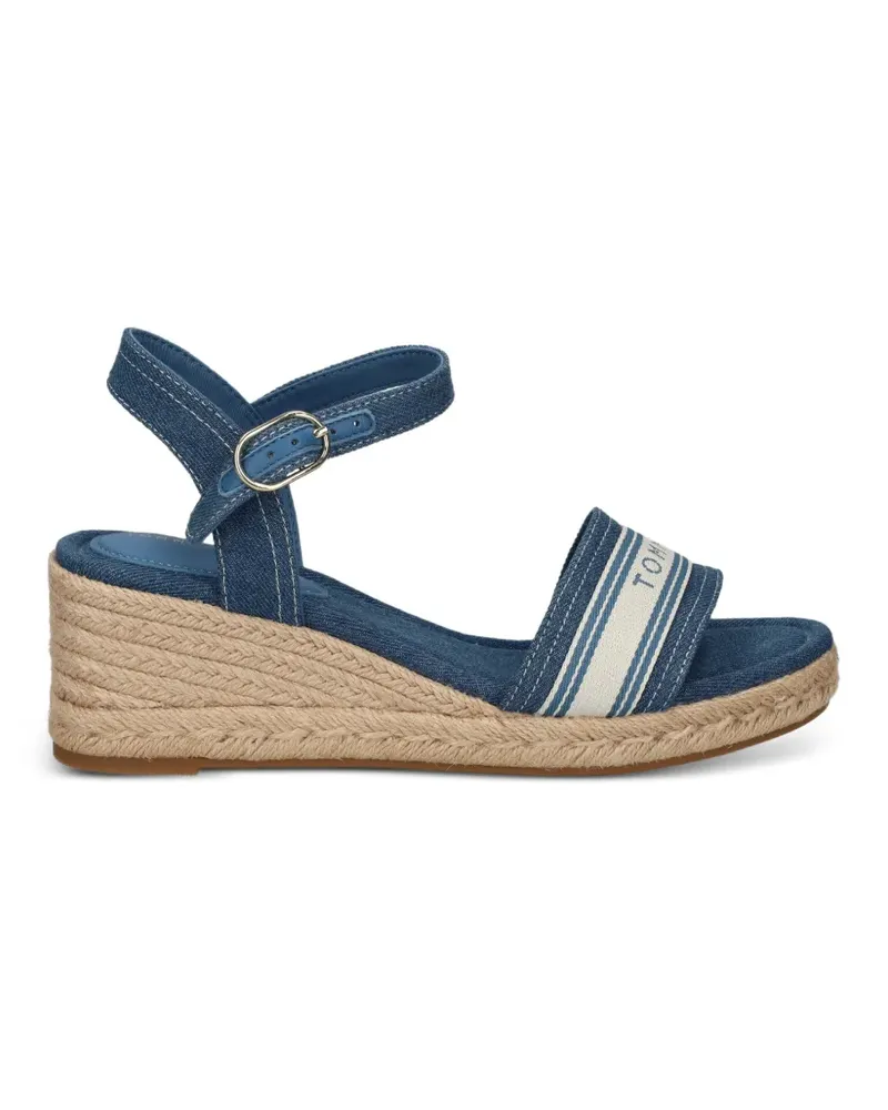 Tommy Hilfiger logo-tape wedge espadrilles - Blau Blau