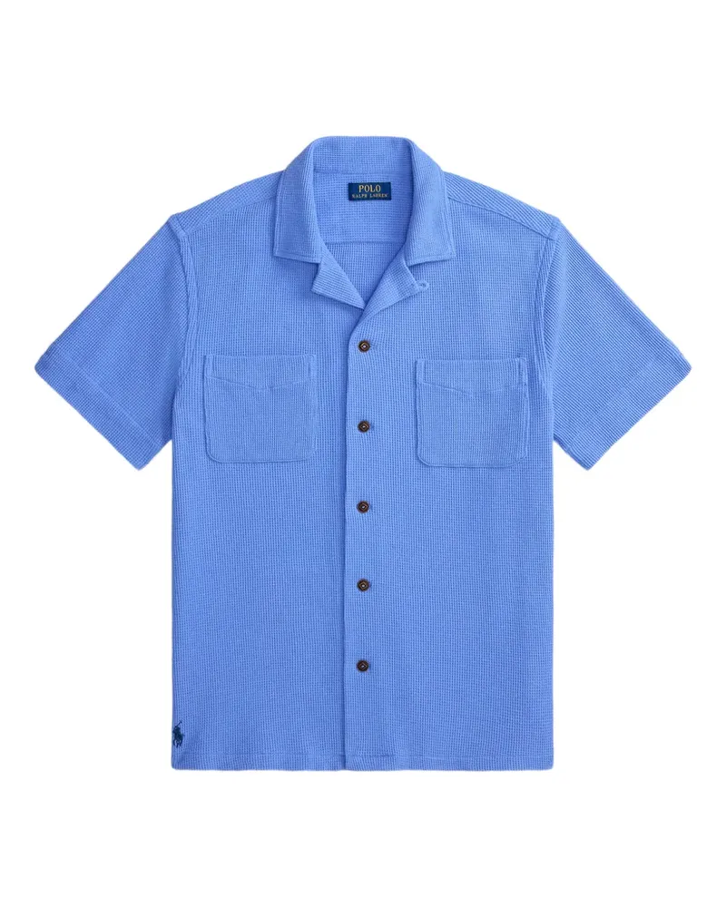 Ralph Lauren Hemd mit Waffelstrick-Muster - Blau Blau