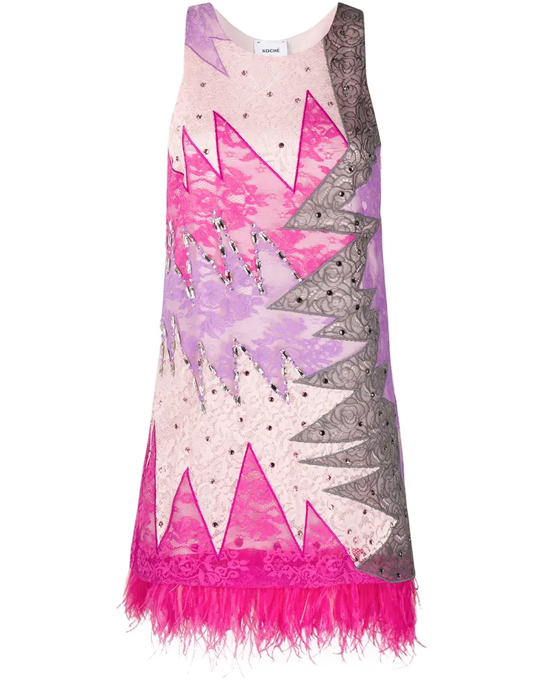 Emilio Pucci Kleid mit Federn - Rosa Rosa