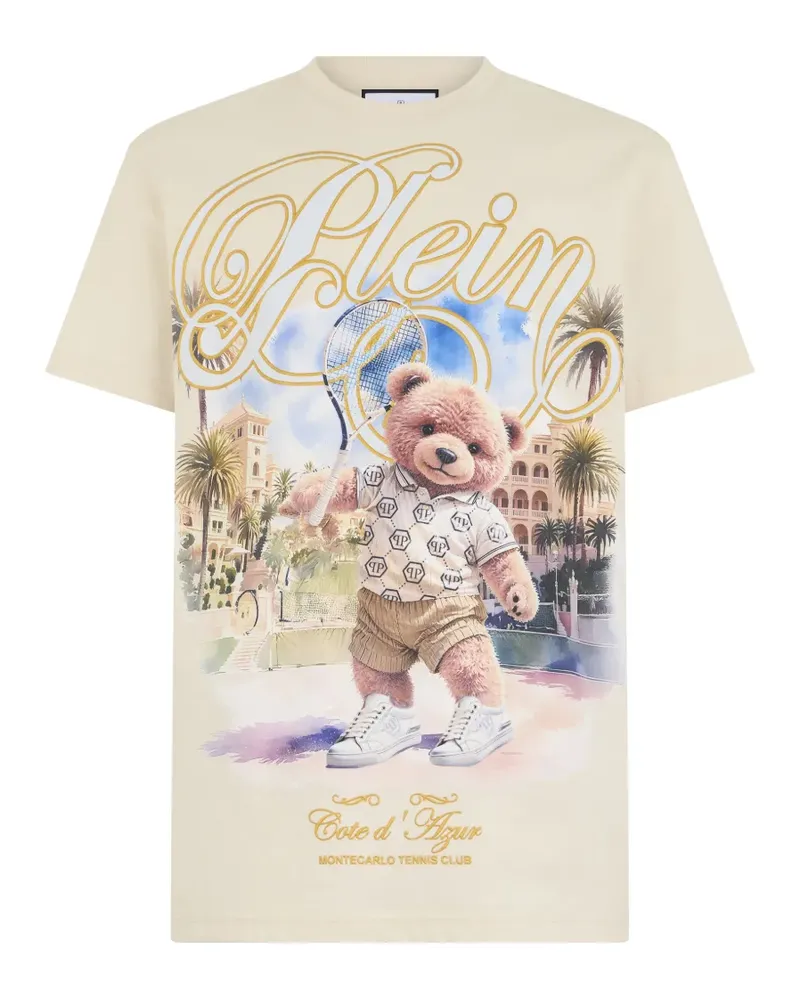 Philipp Plein logo-print T-shirt - Nude Nude
