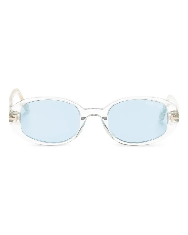Tom Ford Sonnenbrille mit ovalem Gestell - Weiß Weiß