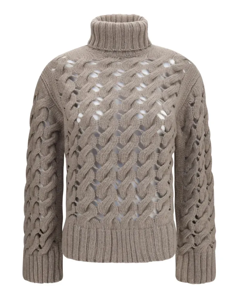 P.A.R.O.S.H. P.A.R.O H. Perforierter Rollkragenpullover - Nude Nude