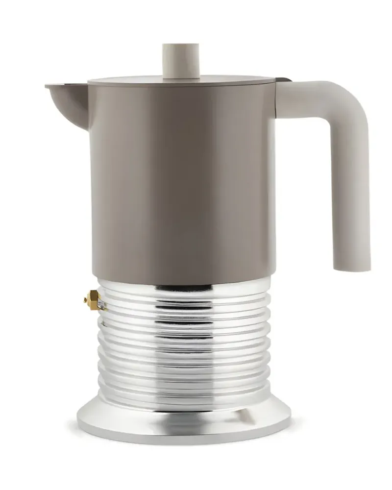 Alessi Espressokocher mit geripptem Design - Grau Grau