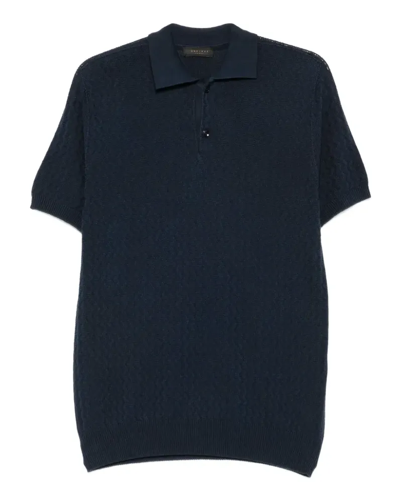 Outfit chevron-knit polo shirt - Blau Blau