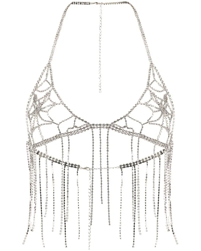 LOULOU x Lit Appeal Top mit Kristallen - Silber Silber