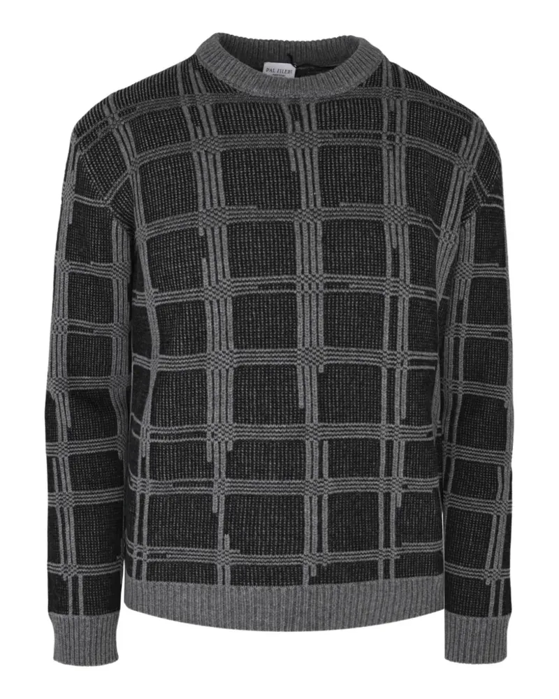 Pal Zileri checked intarsia-knit sweater - Schwarz Schwarz
