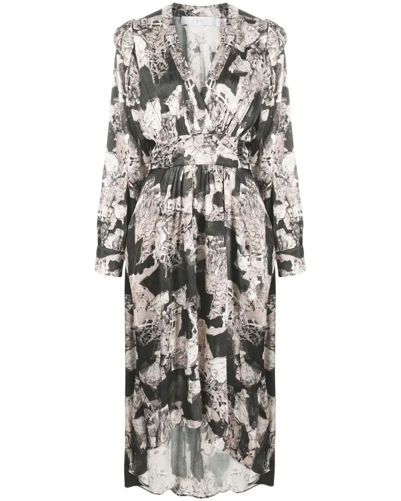 IRO Kleid mit abstraktem Print - Schwarz Schwarz